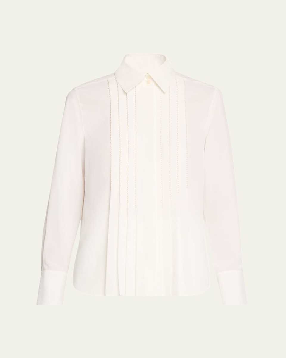 Pleated Pearly Beaded Blous